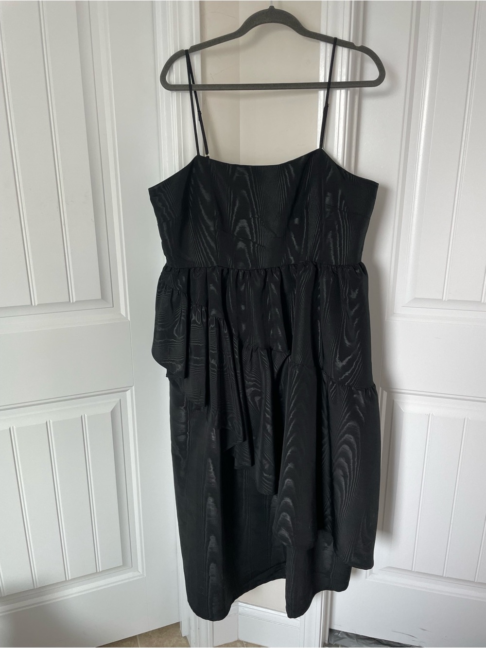 Kate Spade Black Spaghetti Strap Tiered Midi Dress